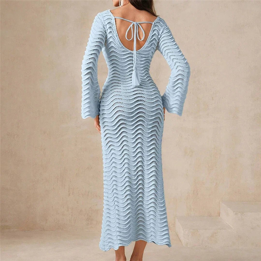 Arabella Strick-Maxikleid mit Schnürung