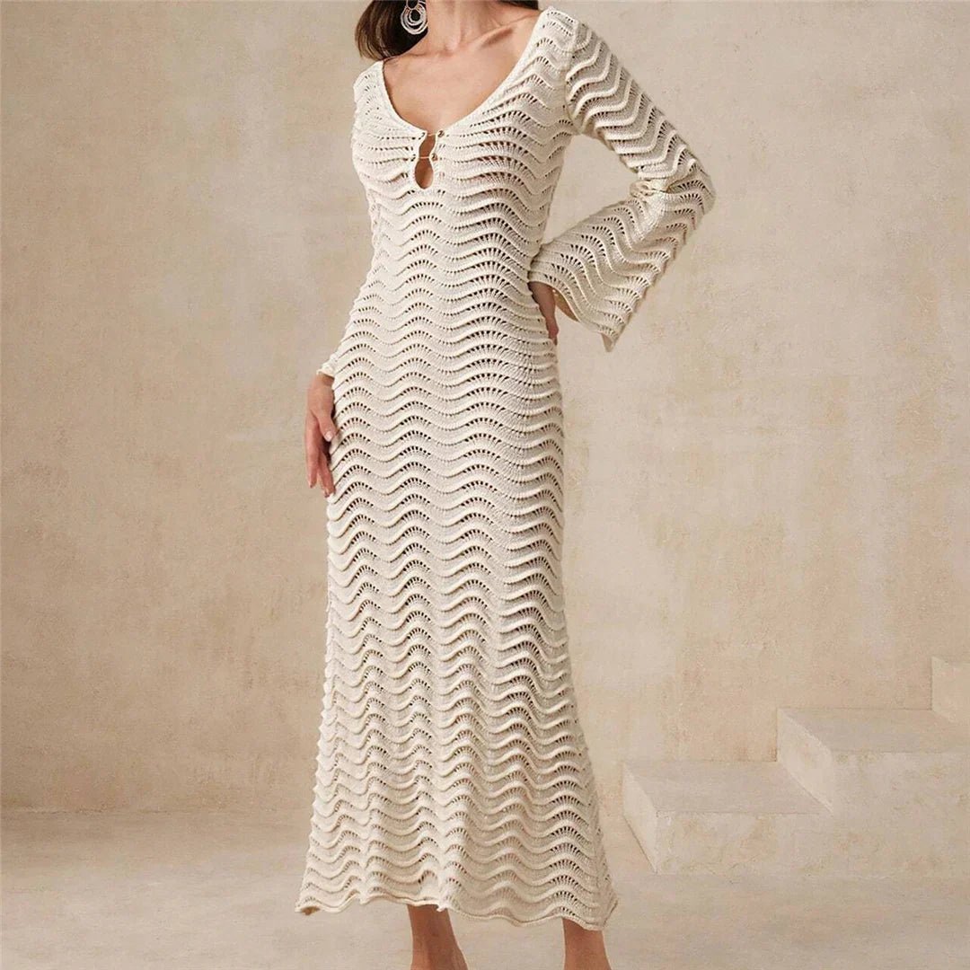 Arabella Strick-Maxikleid mit Schnürung