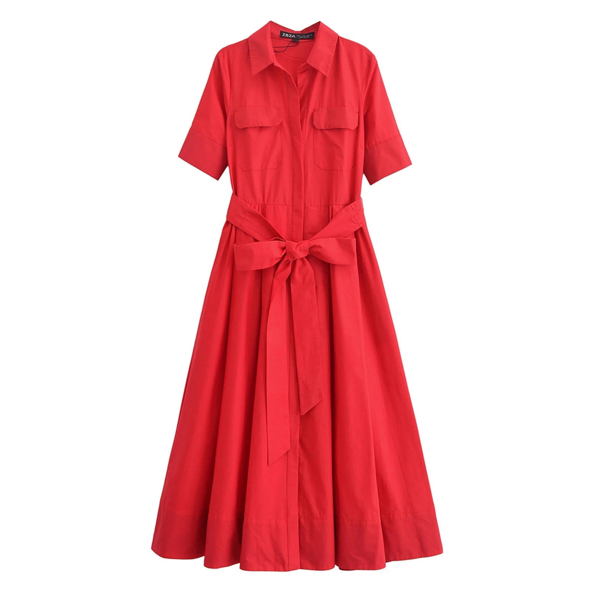 Ariane Hemdblusenkleid in Midi-Länge mit Gürtel