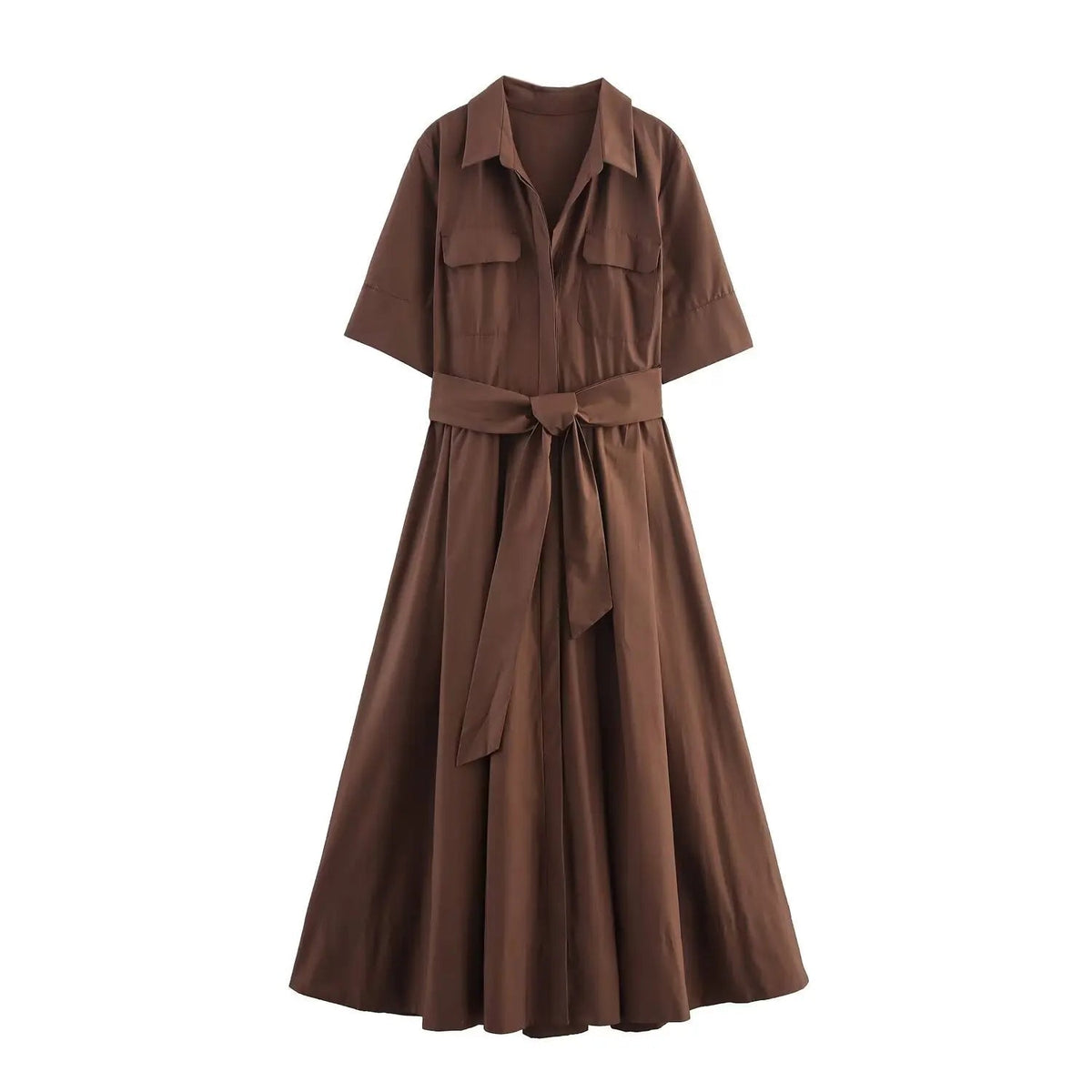 Ariane Hemdblusenkleid in Midi-Länge mit Gürtel