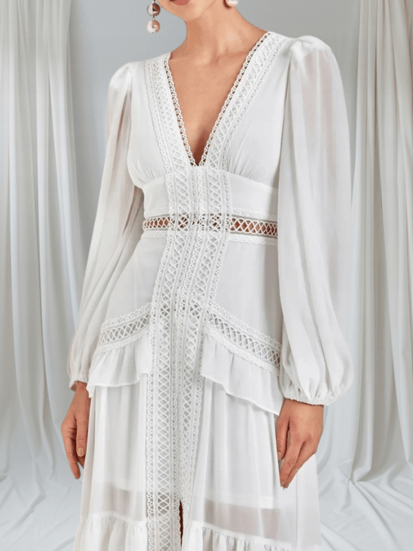 Aryna Chiffon-Maxikleid mit Volants