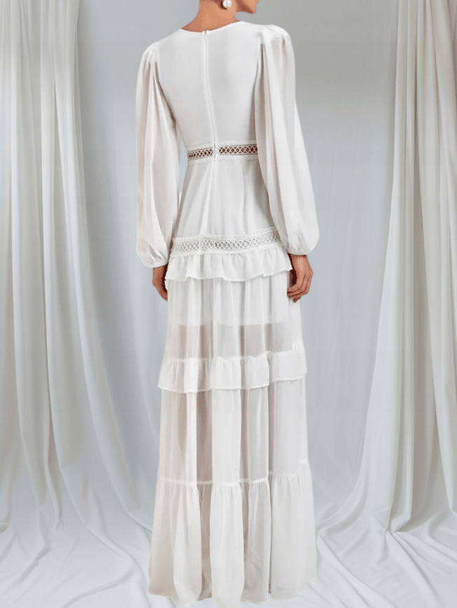 Aryna Chiffon-Maxikleid mit Volants
