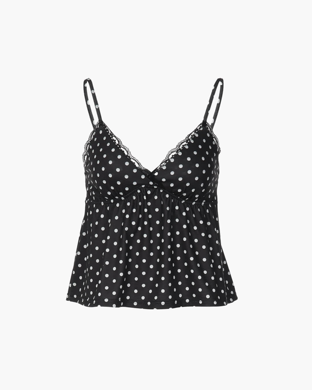 Audrey Camisole mit Punktemuster und Spitzenbesatz