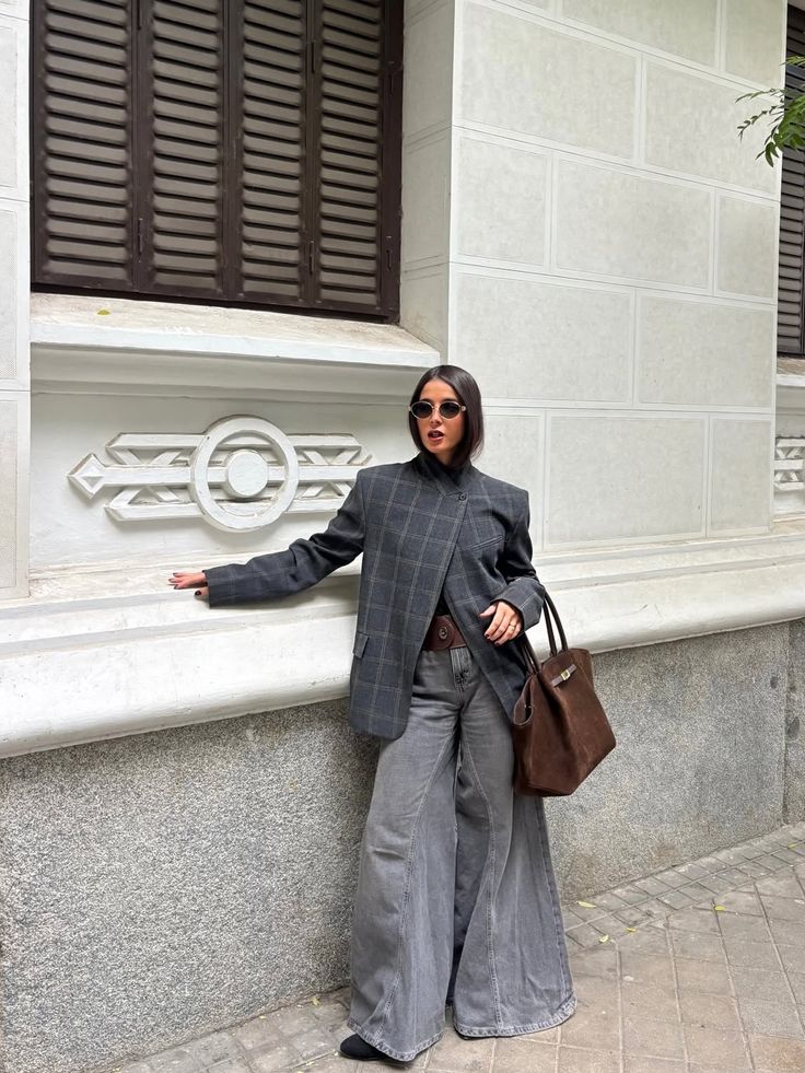 Aurelia Karierter Blazer mit Stehkragen
