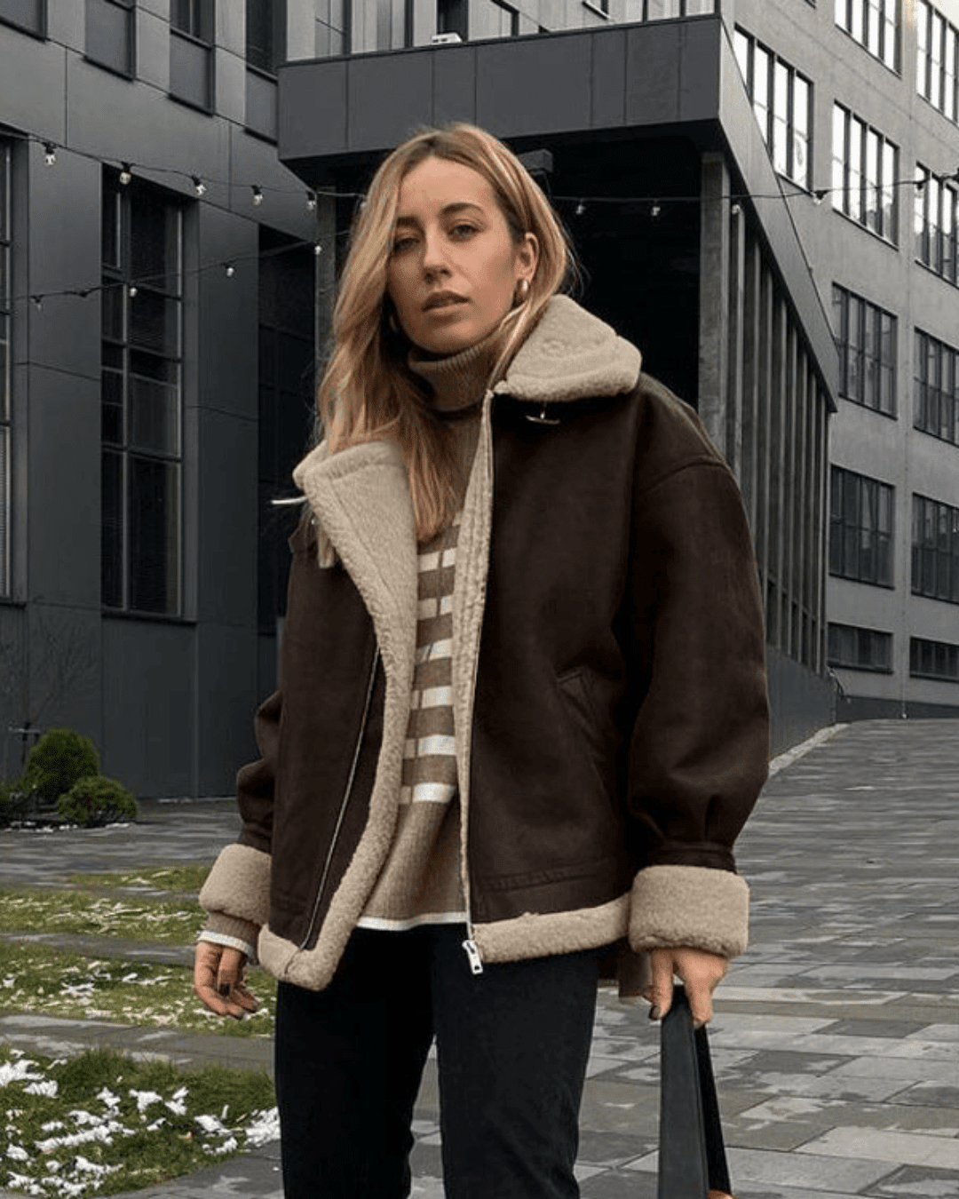 Aurora Jacke aus Velourslederimitat und Kunstleder
