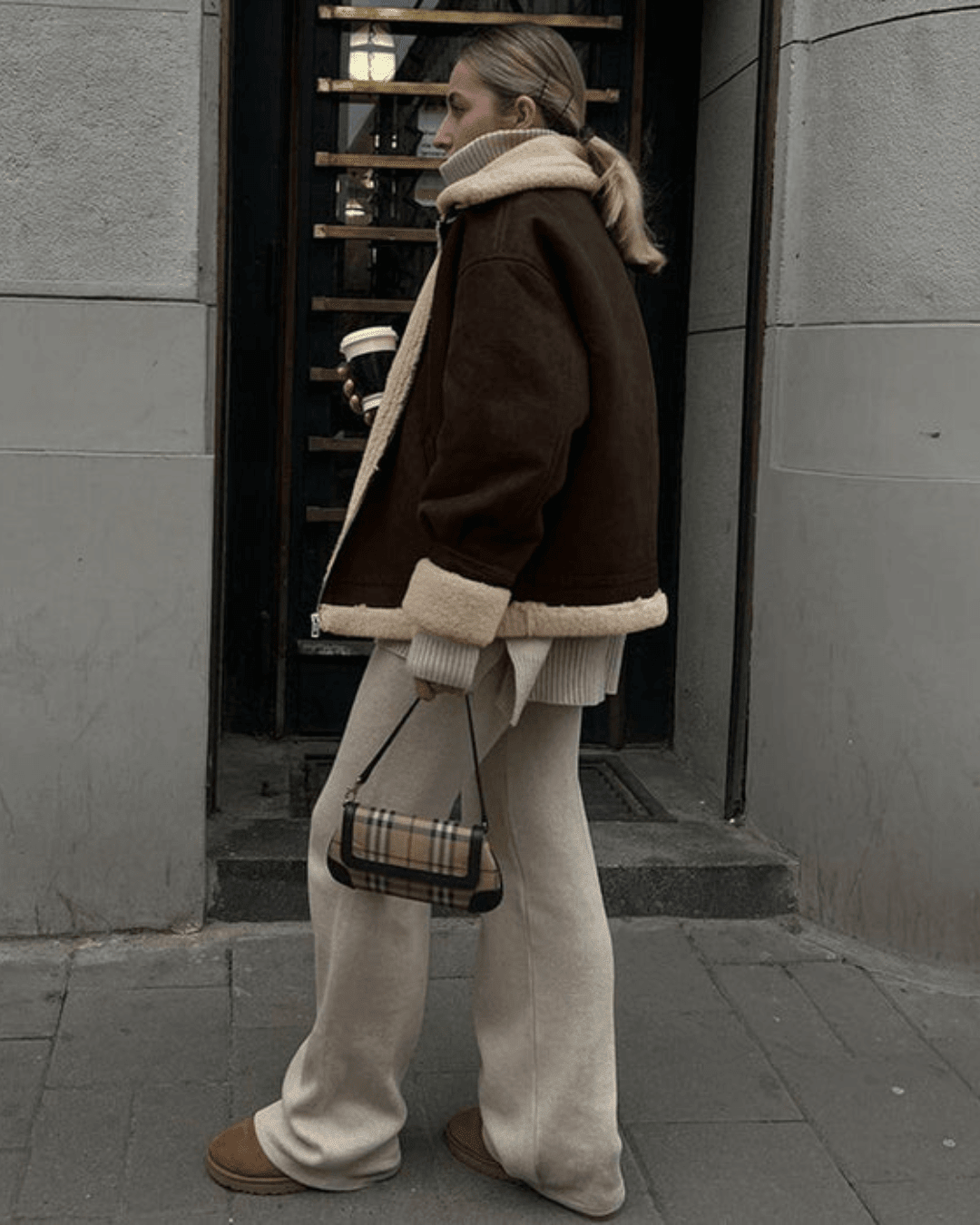 Aurora Jacke aus Velourslederimitat und Kunstleder