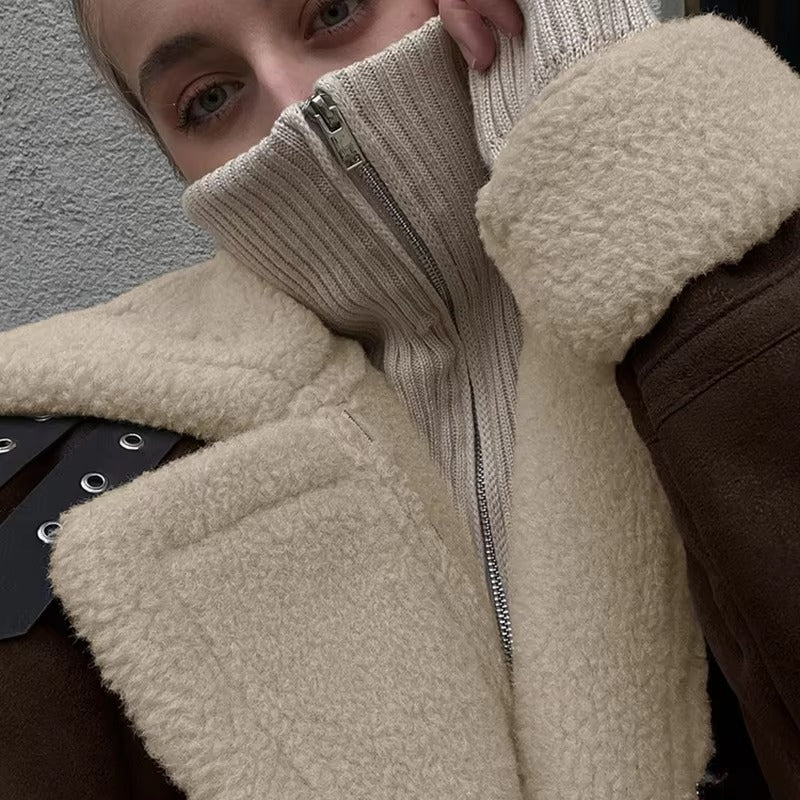 Aurora Jacke aus Velourslederimitat und Kunstleder