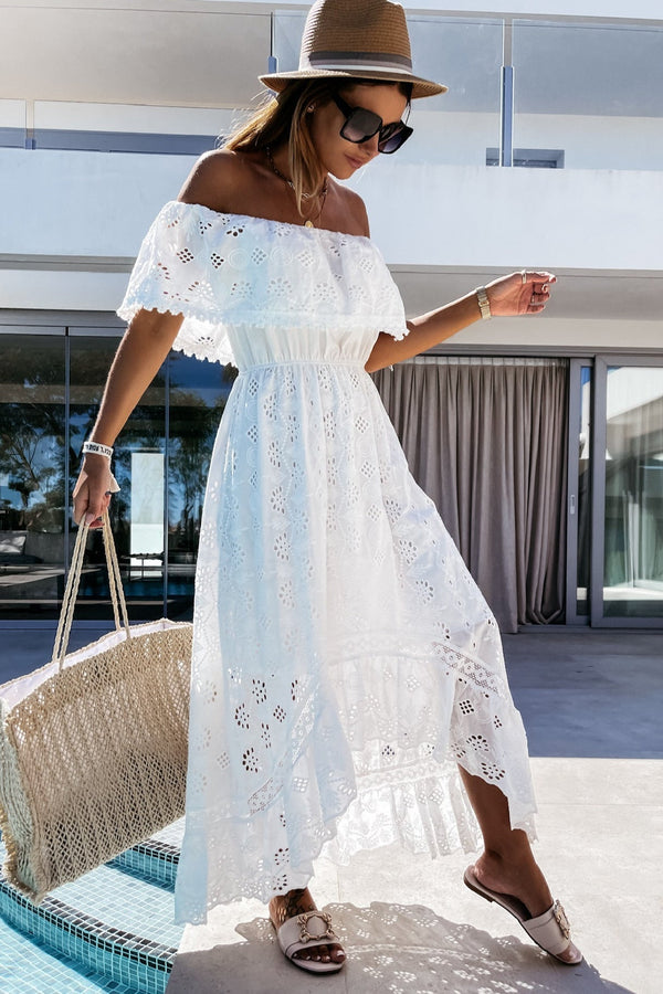Aurore Boho-Maxikleid mit Carmen-Ausschnitt