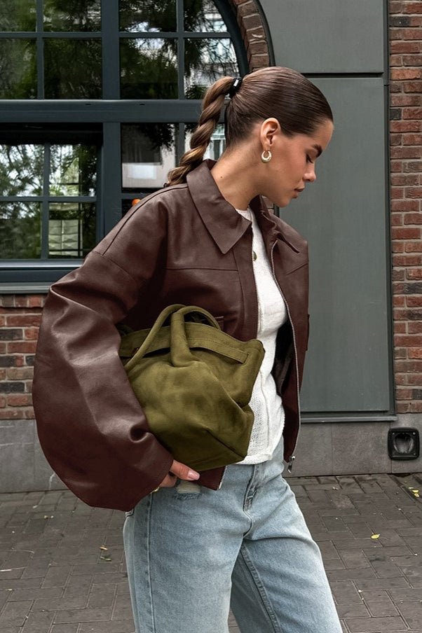 Azara Vintage-Jacke aus Kunstleder