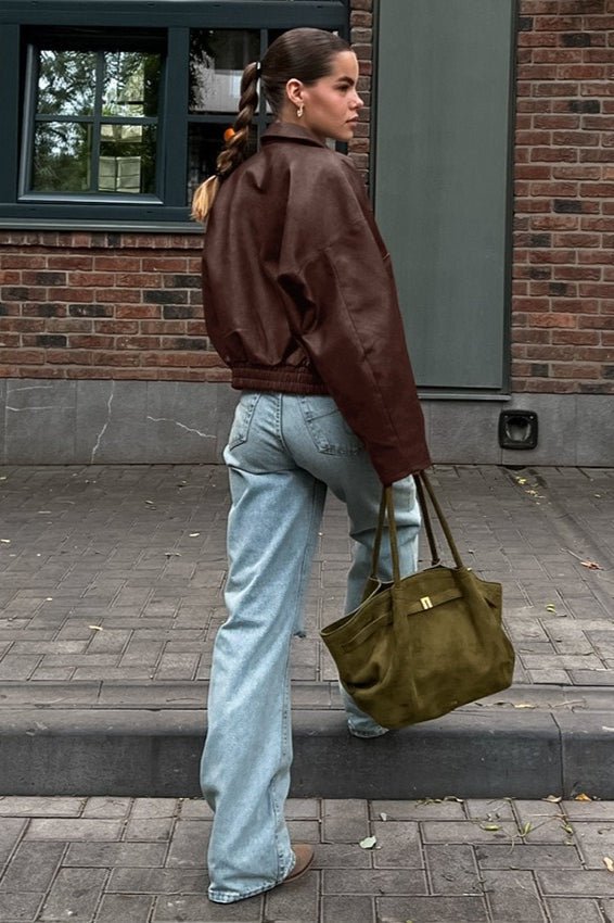 Azara Vintage-Jacke aus Kunstleder