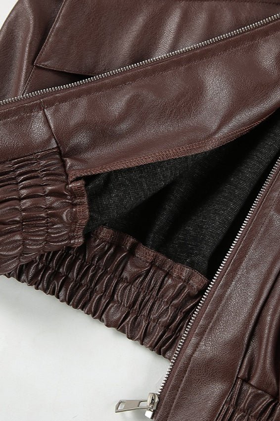 Azara Vintage-Jacke aus Kunstleder