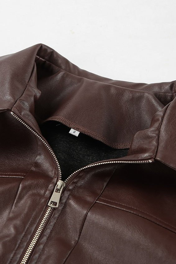 Azara Vintage-Jacke aus Kunstleder