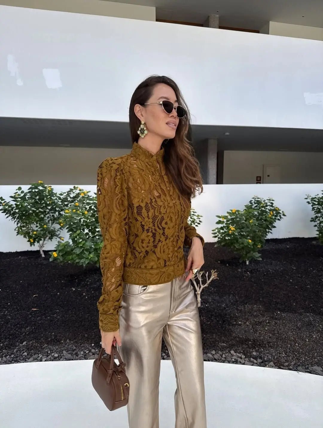 Azzurra Durchsichtige Spitzenbluse