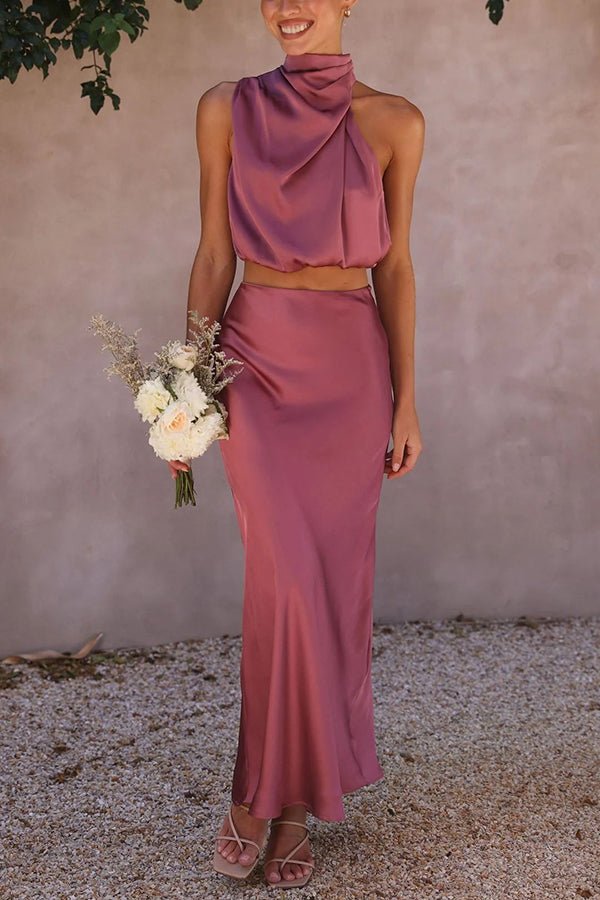 Beatrice Zweiteiliges Satin-Set für Hochzeitsgäste