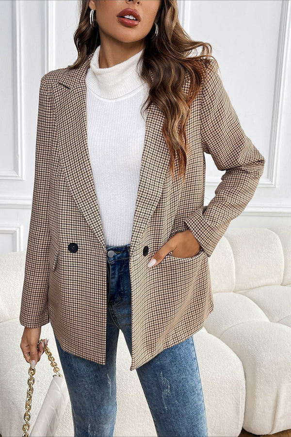 Beatrice Vintage-Blazer mit Hahnentrittmuster