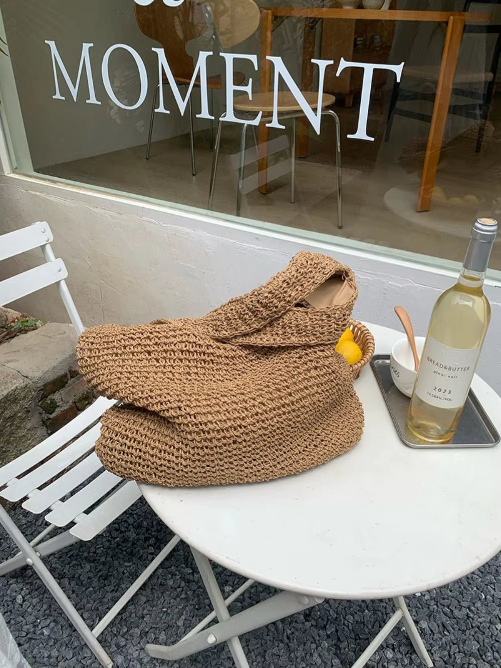 Beatrice Tote-Bag aus gewebtem Rattan