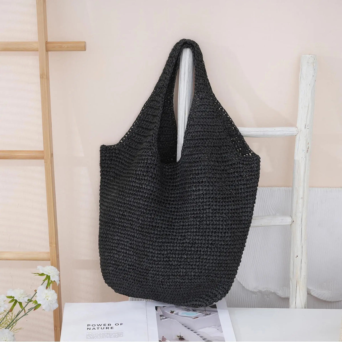 Beatrice Tote-Bag aus gewebtem Rattan