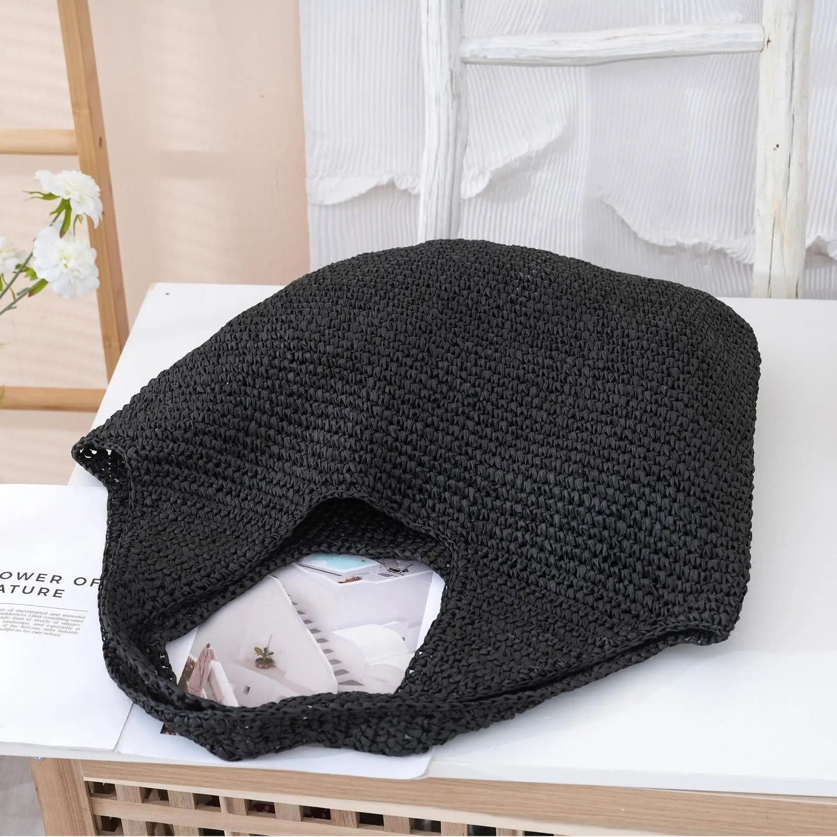 Beatrice Tote-Bag aus gewebtem Rattan