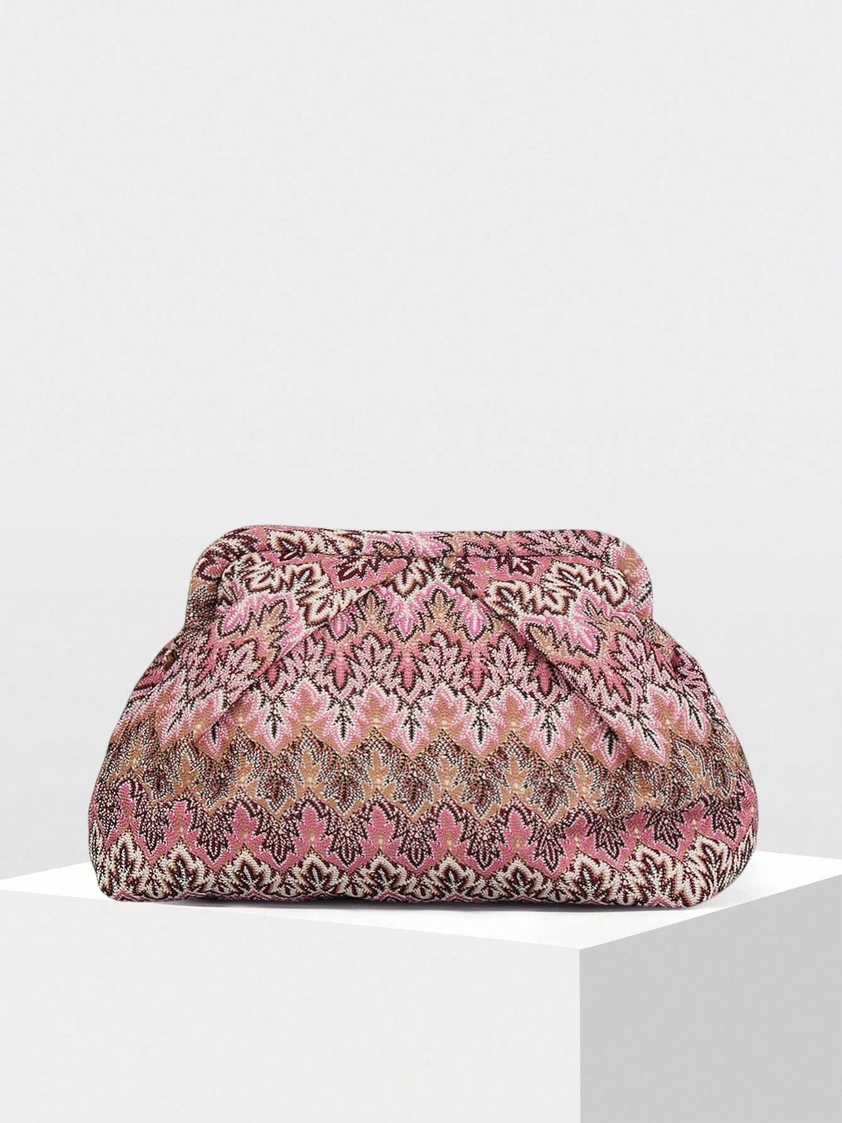 Beatriz Jacquard-Plissee-Clutch
