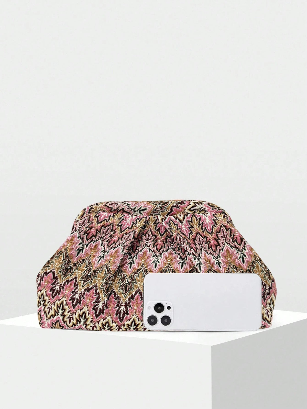 Beatriz Jacquard-Plissee-Clutch