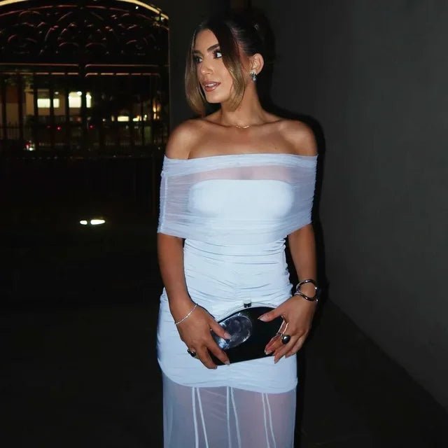 Bella gerafftes Maxikleid mit doppeltem Lagenlook