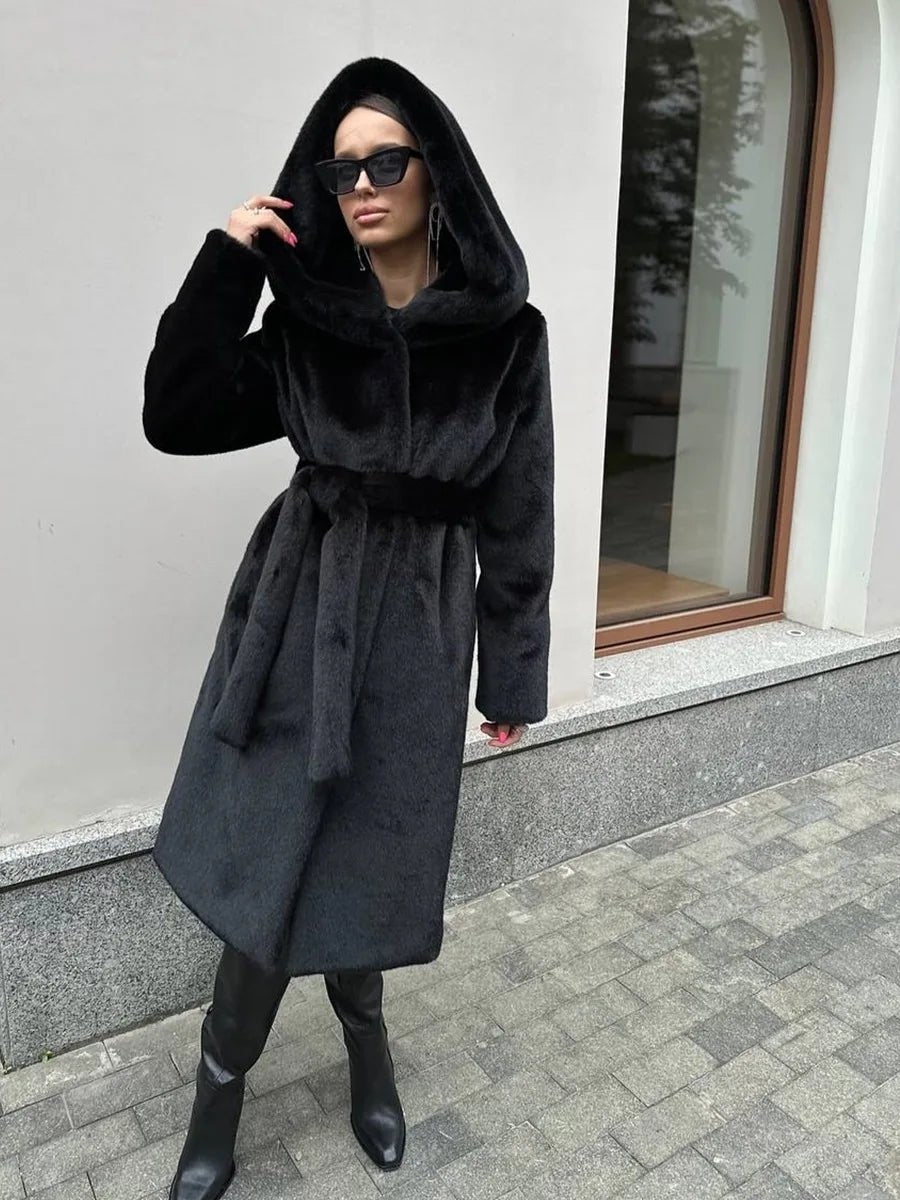 Langer Kapuzenmantel Bex