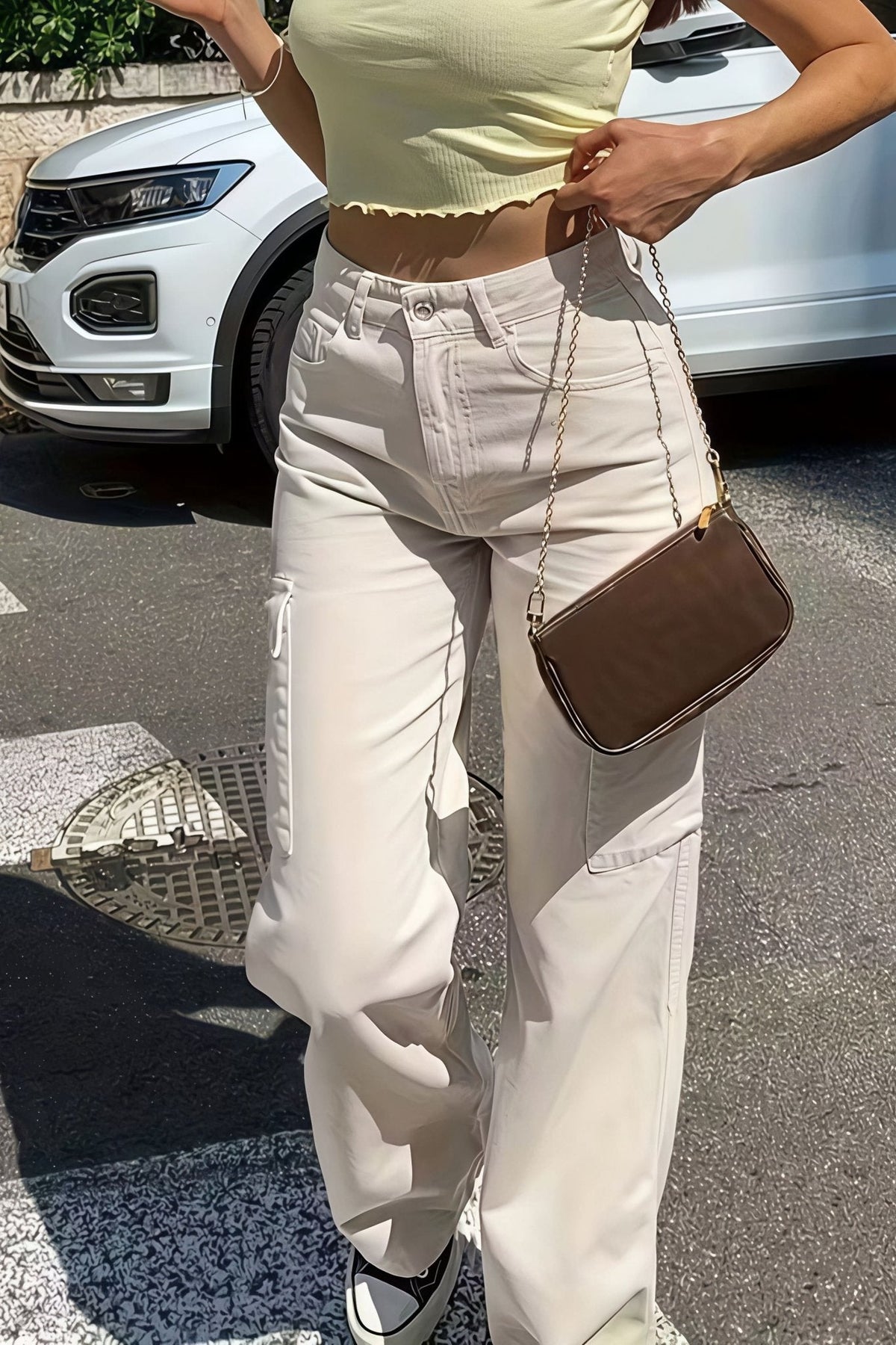 Bianca Cargo-Hose mit Taschen und geradem Bein
