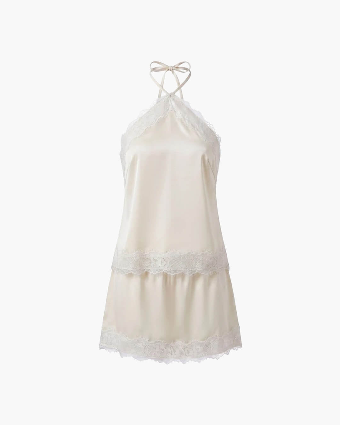 Bianca zweiteiliges Satin-Set mit Neckholder