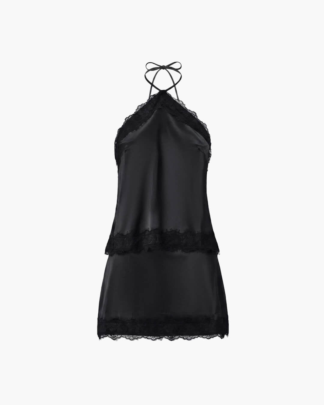 Bianca zweiteiliges Satin-Set mit Neckholder
