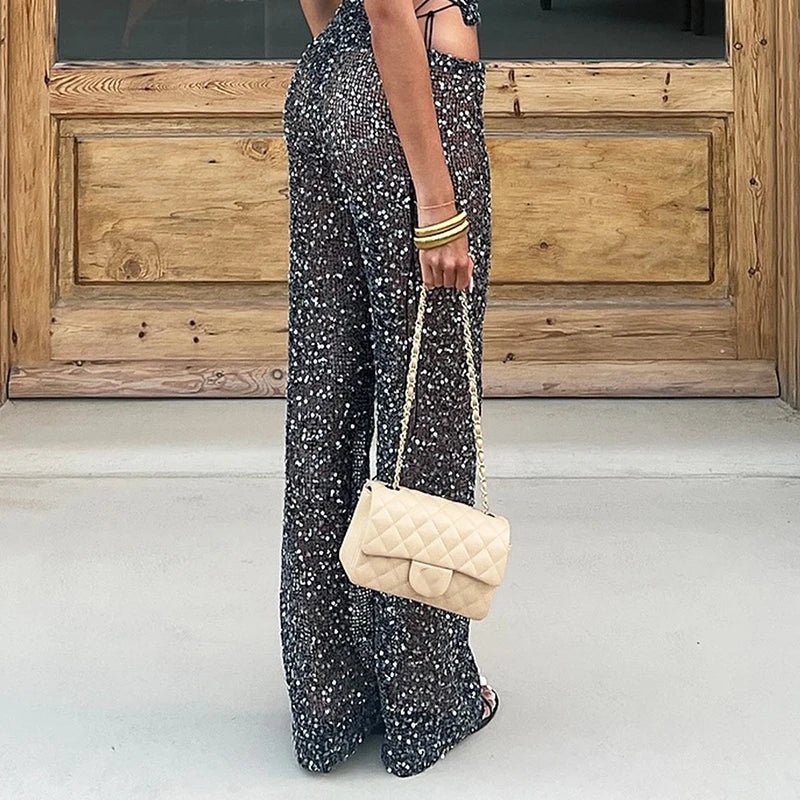 Bianca Gerade geschnittene Paillettenhose