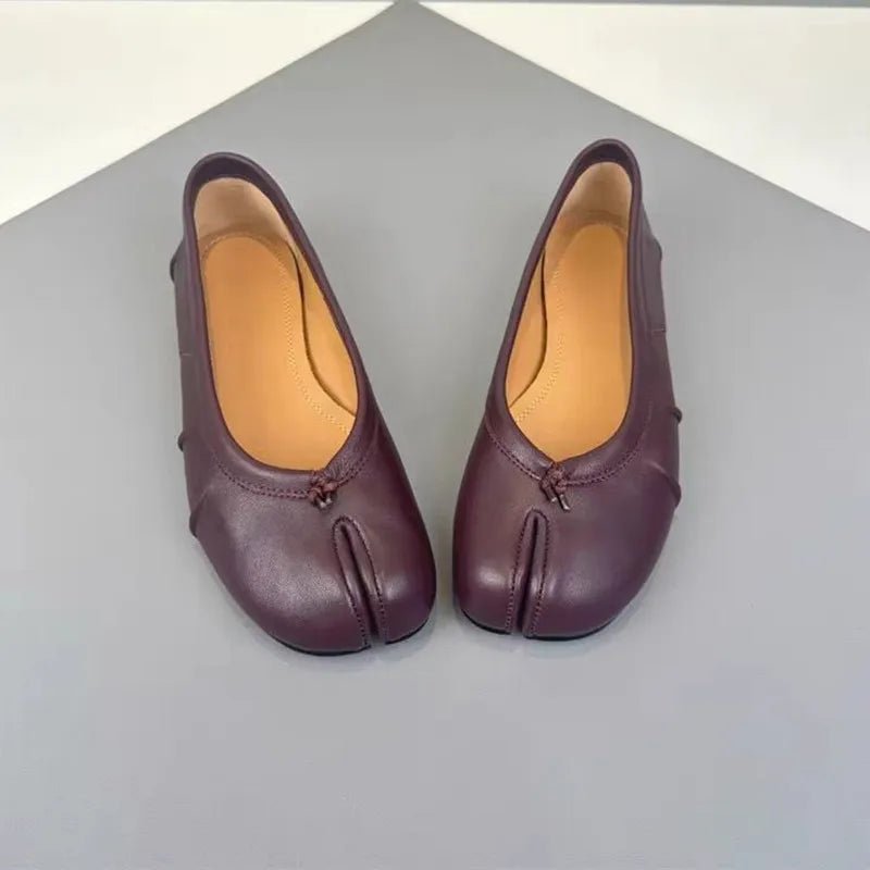 Bianca Leder-Mules mit Zehenschlitz