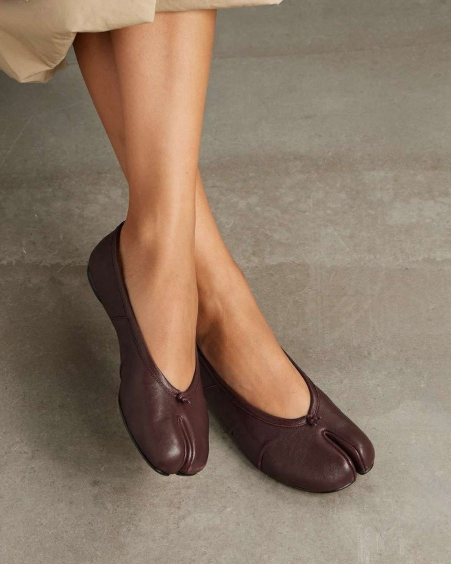 Bianca Leder-Mules mit Zehenschlitz