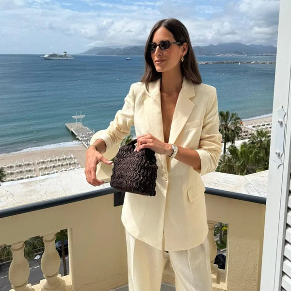 Bianca Geflochtene Rattan-Tote