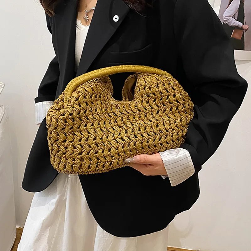 Bianca Geflochtene Rattan-Tote