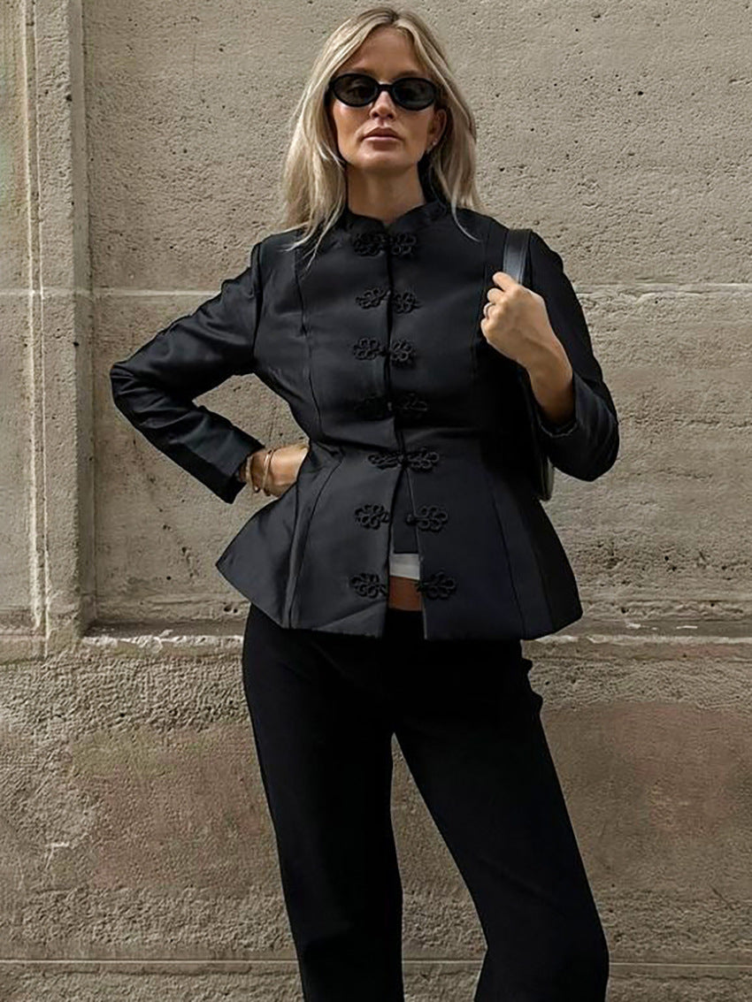 Ida Schößchenjacke mit Mandarinkragen