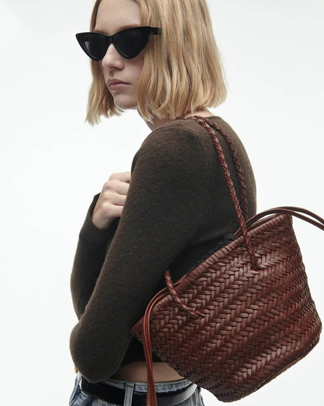 Blair geflochtene Bucket-Schultertasche