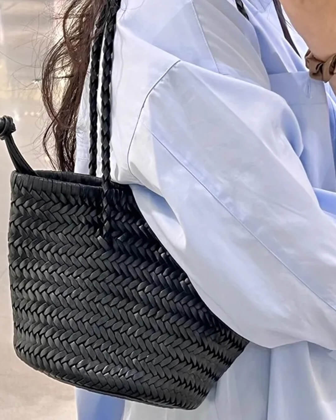 Blair geflochtene Bucket-Schultertasche