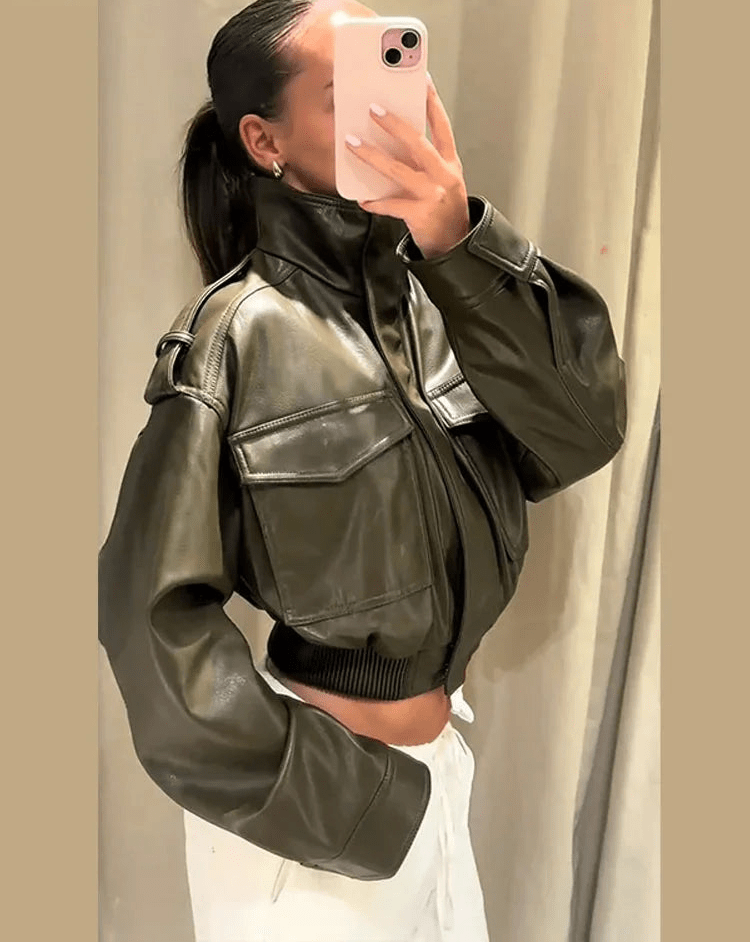 Brianna Bomberjacke aus Kunstleder