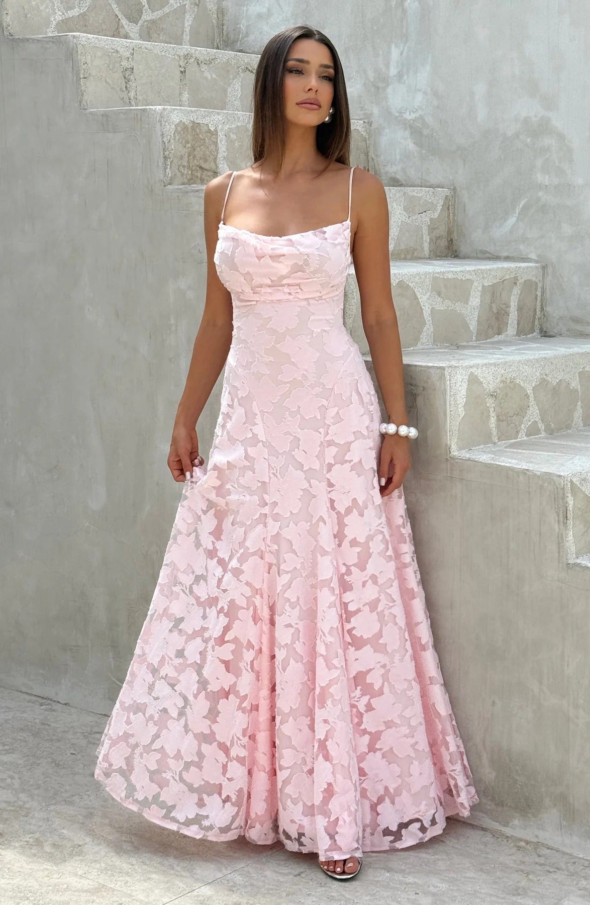 Ärmelloses geblümtes Maxikleid „Brielle“