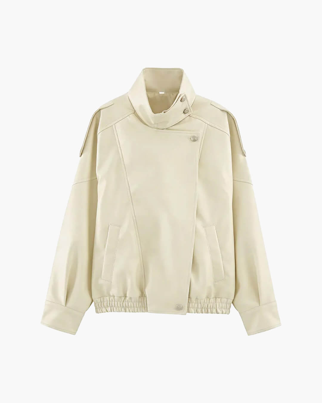Jacke „Brienne“ aus Kunstleder mit Stehkragen