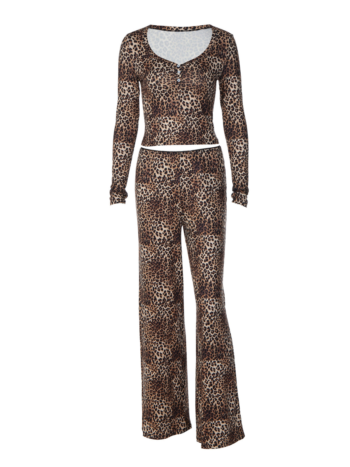 Jade Set aus Top und Hose mit Leopardenmuster