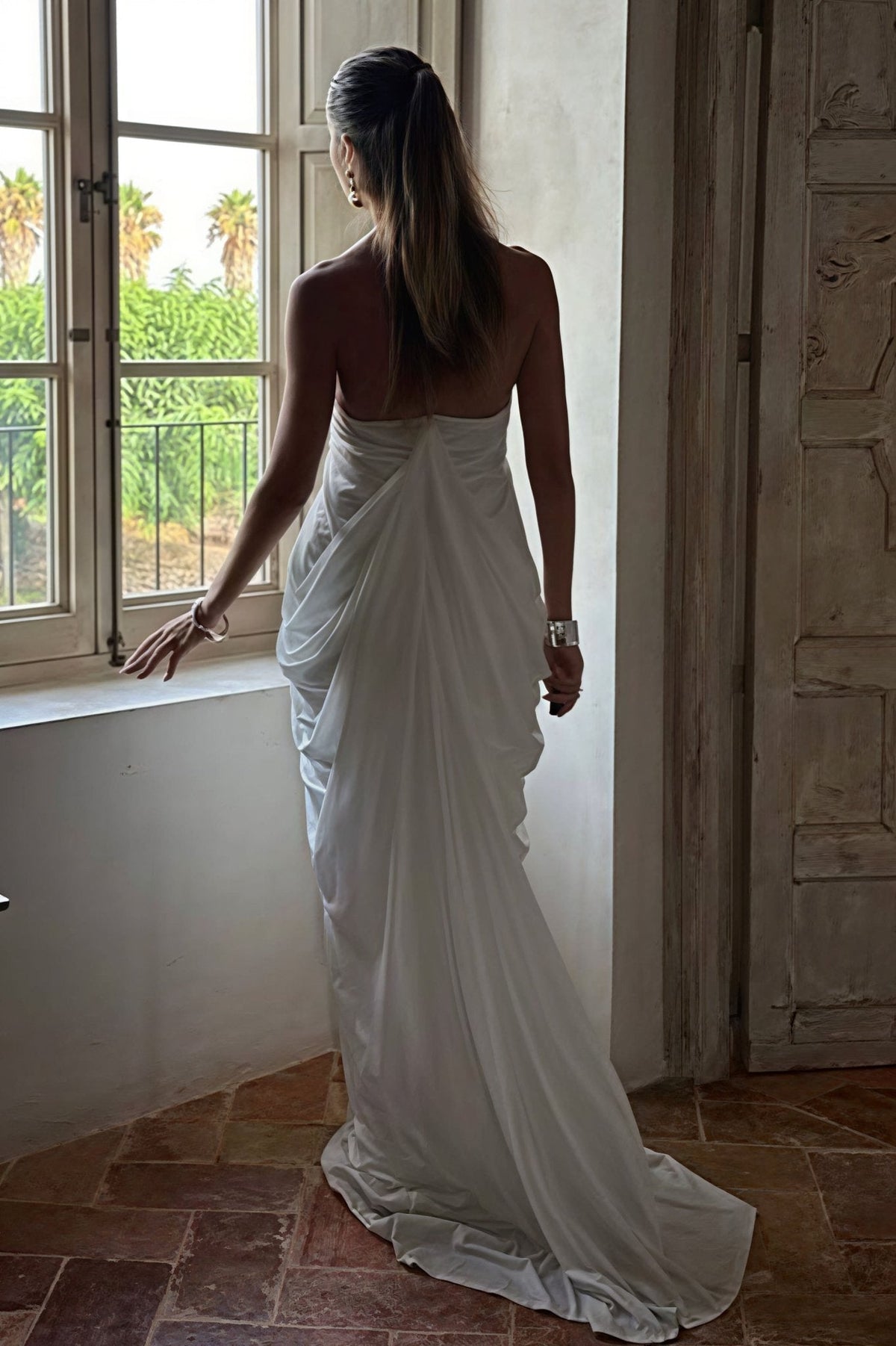 Calliope Rüschiges Tüll-Maxikleid mit Neckholder