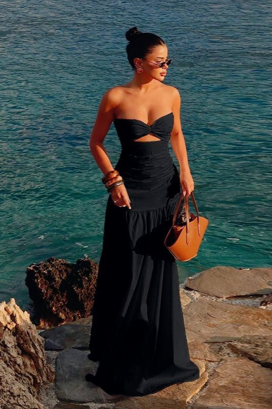 Camia Trägerloses Maxikleid mit Cut-outs