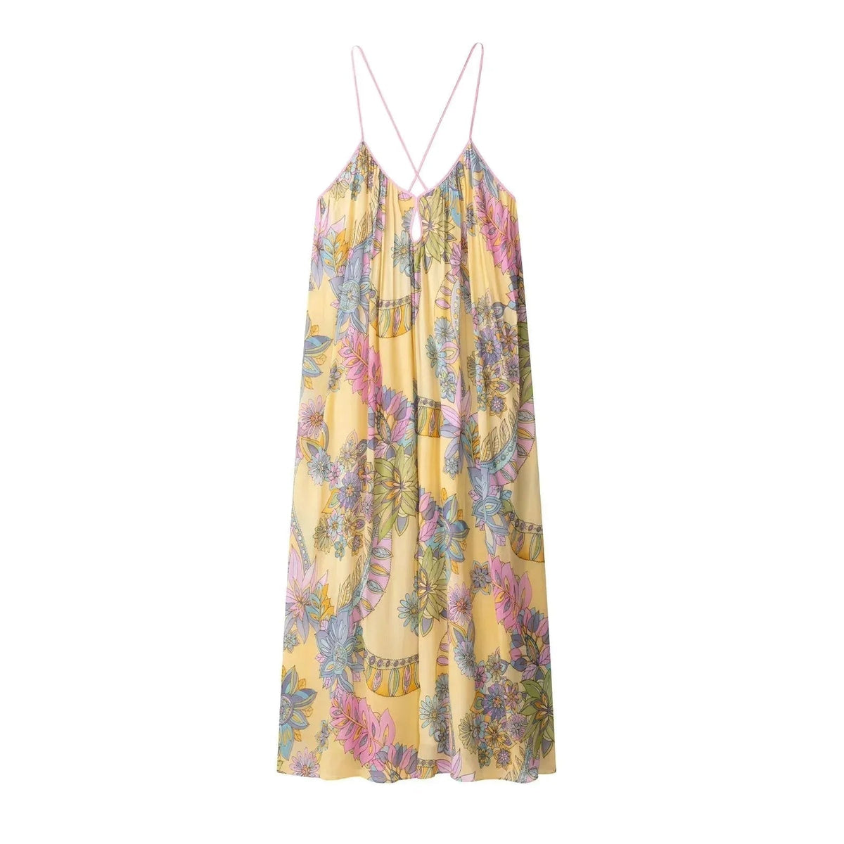 Camille Cami-Kleid aus Chiffon mit Blumenmuster