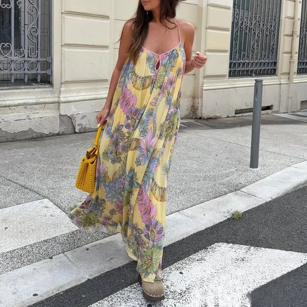 Camille Cami-Kleid aus Chiffon mit Blumenmuster