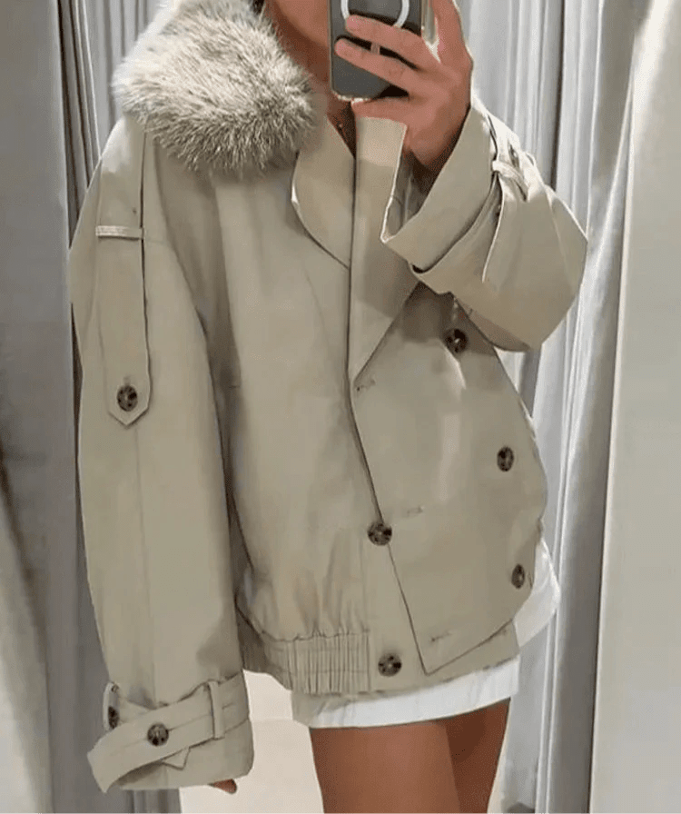 Camille Trenchcoat mit Kunstpelz