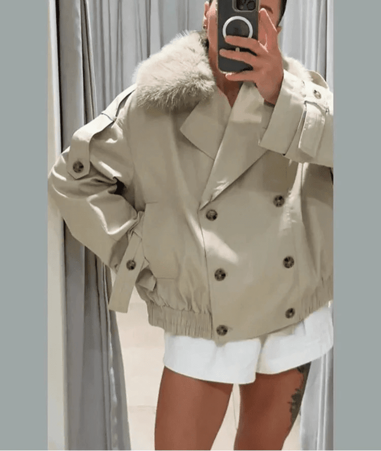 Camille Trenchcoat mit Kunstpelz