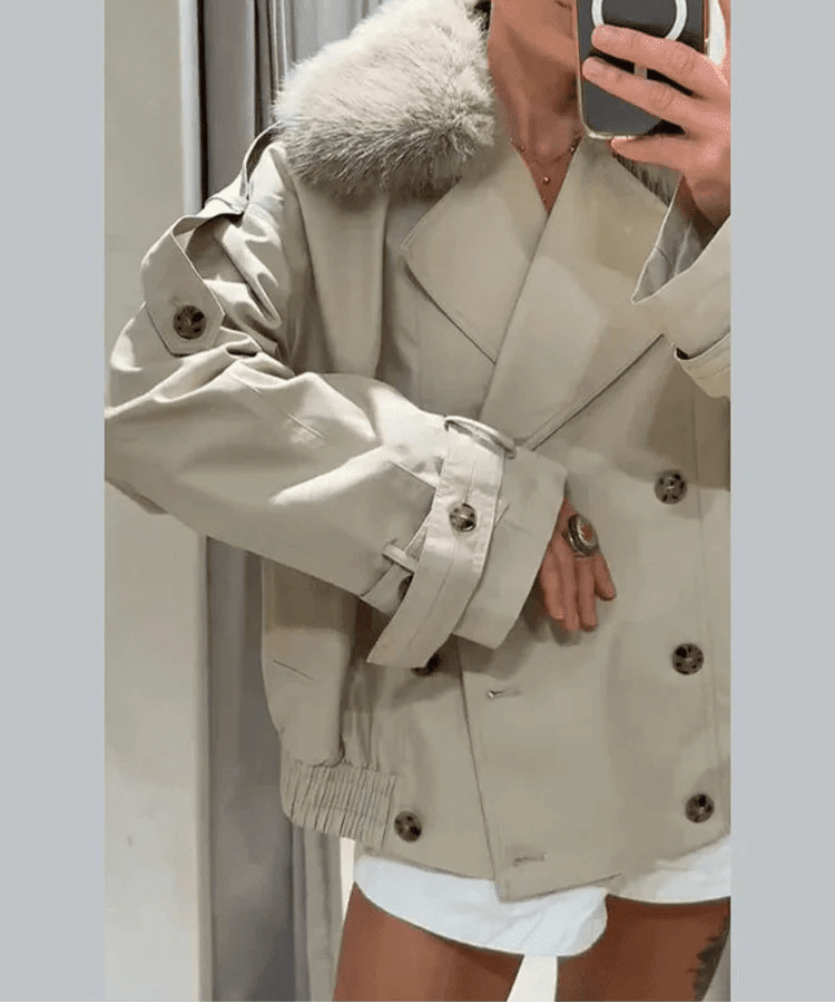 Camille Trenchcoat mit Kunstpelz