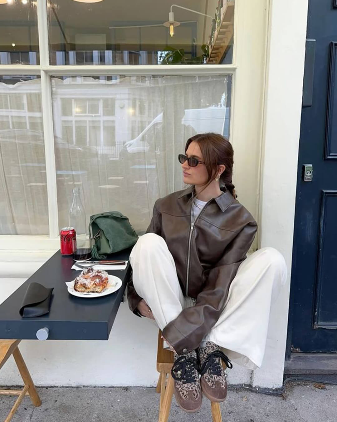 Carine Leder-Motorradjacke
