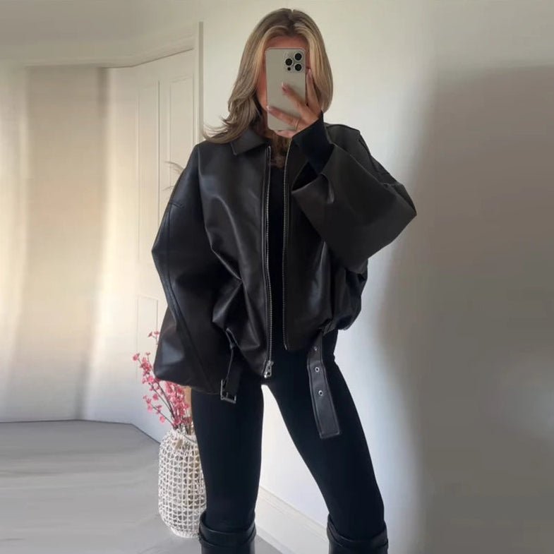 Carine Leder-Motorradjacke